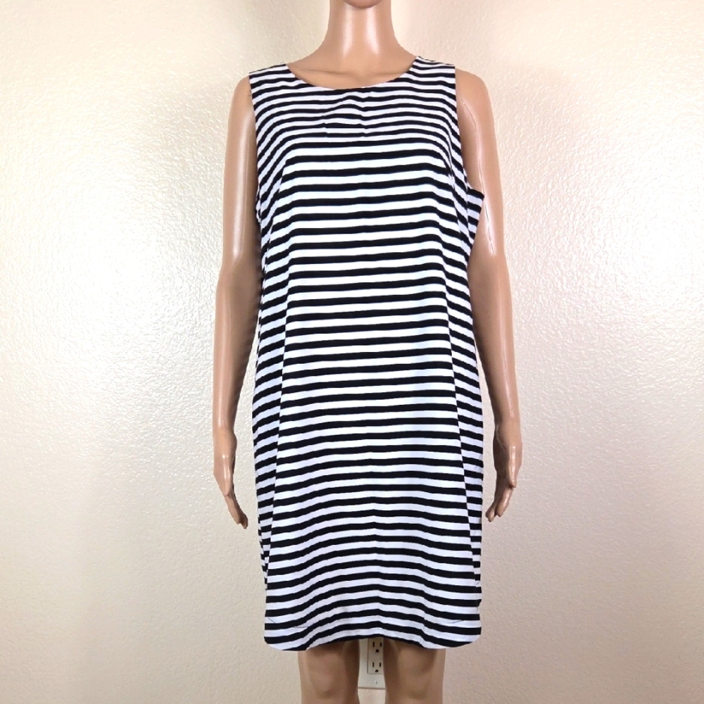 Cupio Black & White Striped Tank Dress